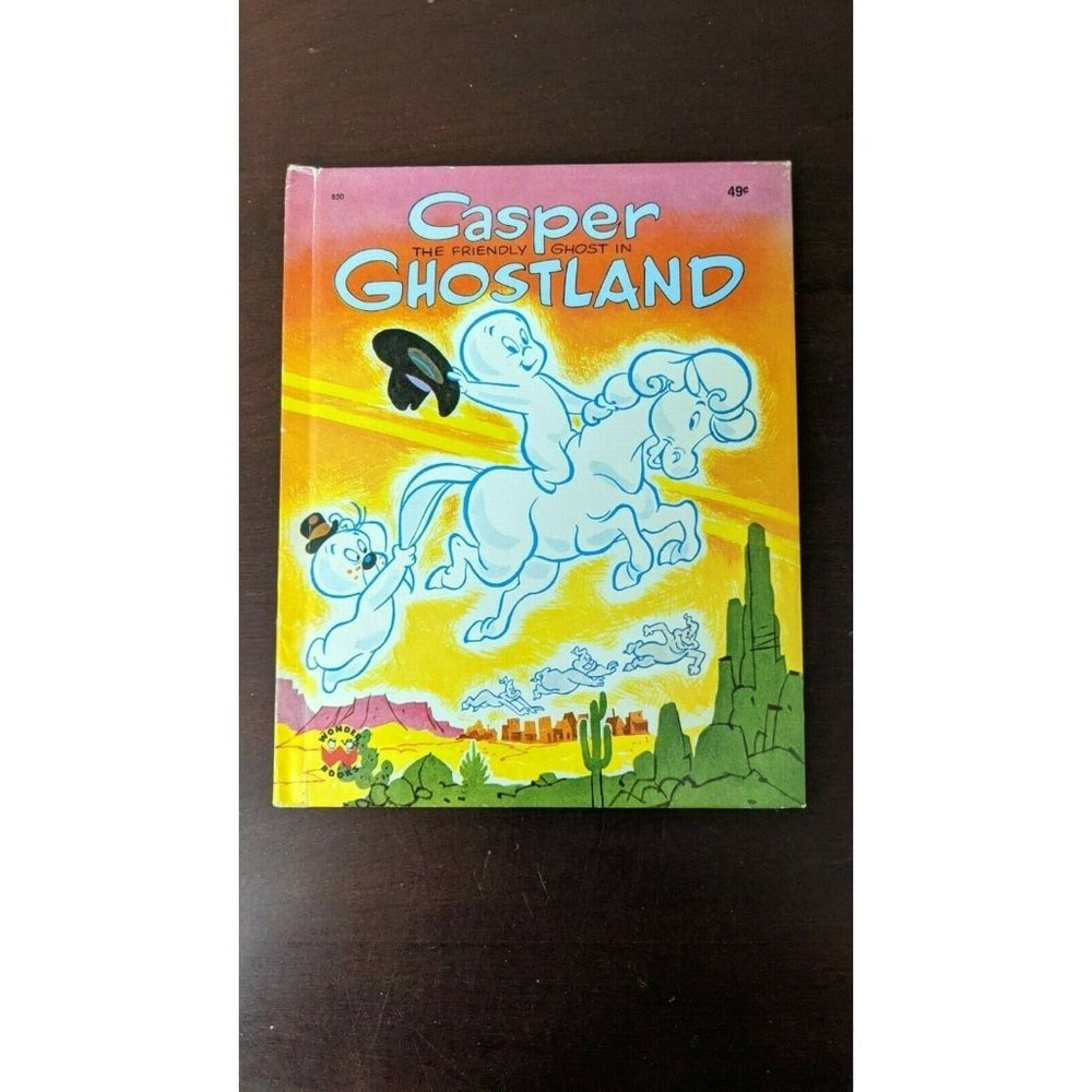 HC Book Casper The Friendly Ghost in Ghostland 1976 Wonder Books #850 Cartoon